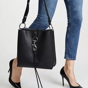 Rebecca Minkoff Megan Black Leather Shoulder Bag